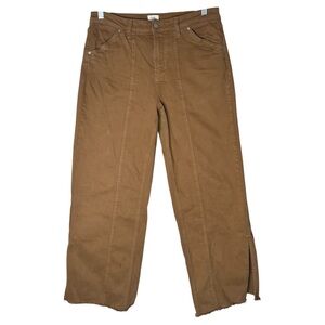 Wash Lab Wide-Leg Split Hem Pants Rust Brown Size 31